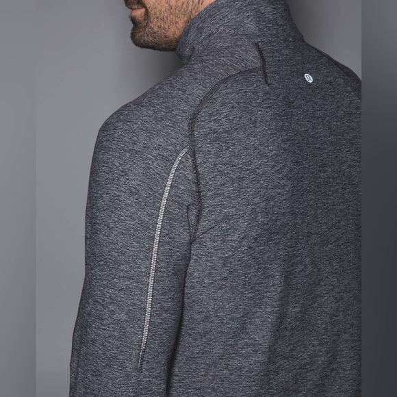 EUC Lululemon Surge Warm 1/2 Zip *Silver in Heathered Black - Picture 7 of 12